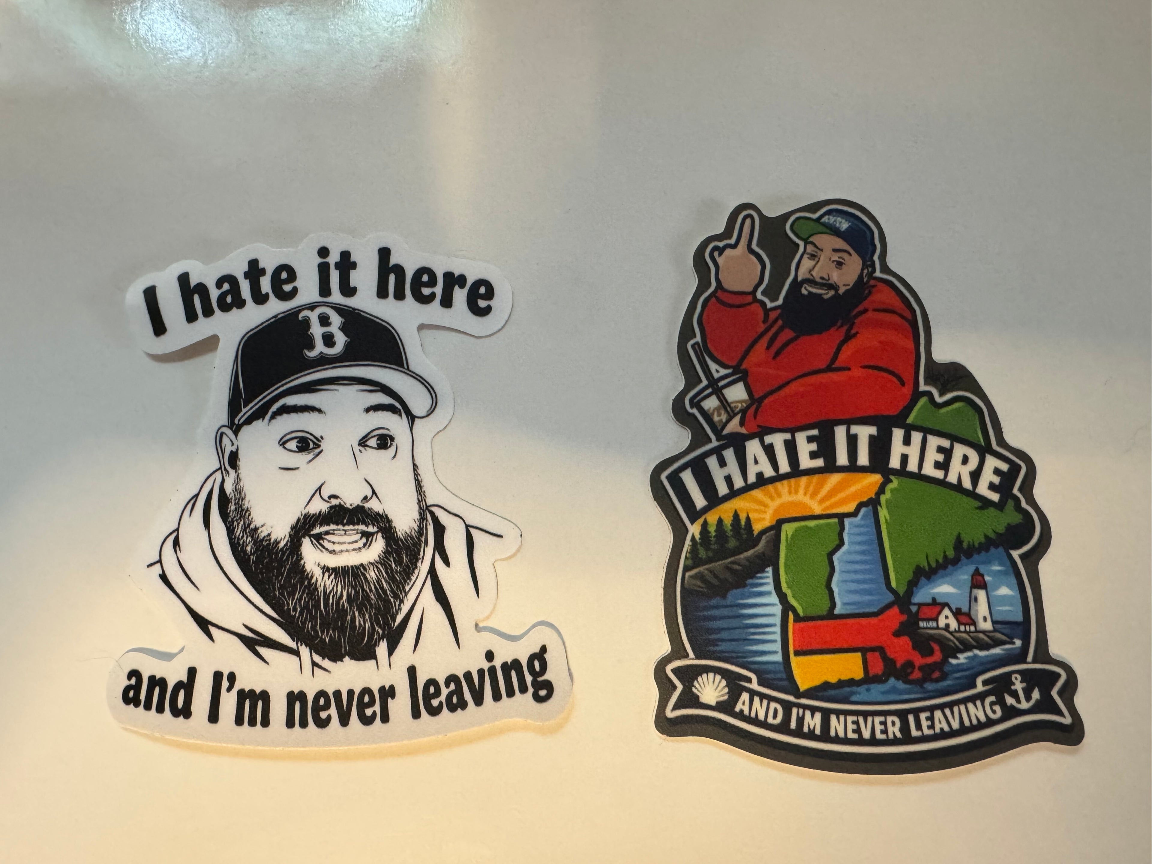 Jsilly yelling and jsilly finger and ice coffee hate it here stickers