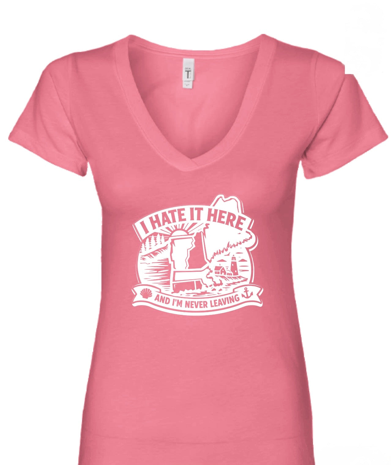 Hot pink v neck