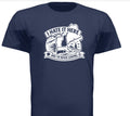 I hate here and im never leaving mens shirt in metro blue